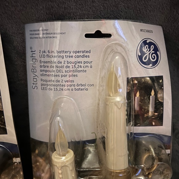 GE StayBright 2 pack 6 Inch battery operated LED flickering tree candles 6 Piece - Picture 7 of 12